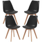 HOMCOM Modern Dining Table Chairs Set of 4, Rubber Wood Kitchen Table Chairs with PU Leather Cushion for Living Room, Bedroom