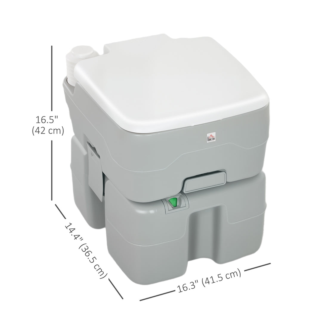 HOMCOM Outdoor Portable Travel Toilet Flushable Tank with Level Indicator  3 Way Pistol for Camping Boating Roadtripping 5.3 Gallon (20L)