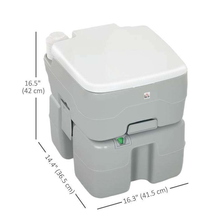 HOMCOM Outdoor Portable Travel Toilet Flushable Tank with Level Indicator  3 Way Pistol for Camping Boating Roadtripping 5.3 Gallon (20L)