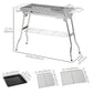 Outsunny Stainless Steel Portable Charcoal Grill, Folding BBQ Grill with Shelf, Side Basket and Pan for Cooking, Camping, Travel