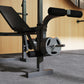 Adjustable Weight Bench with Press Rack, Preacher Curl & Lat Pull Down