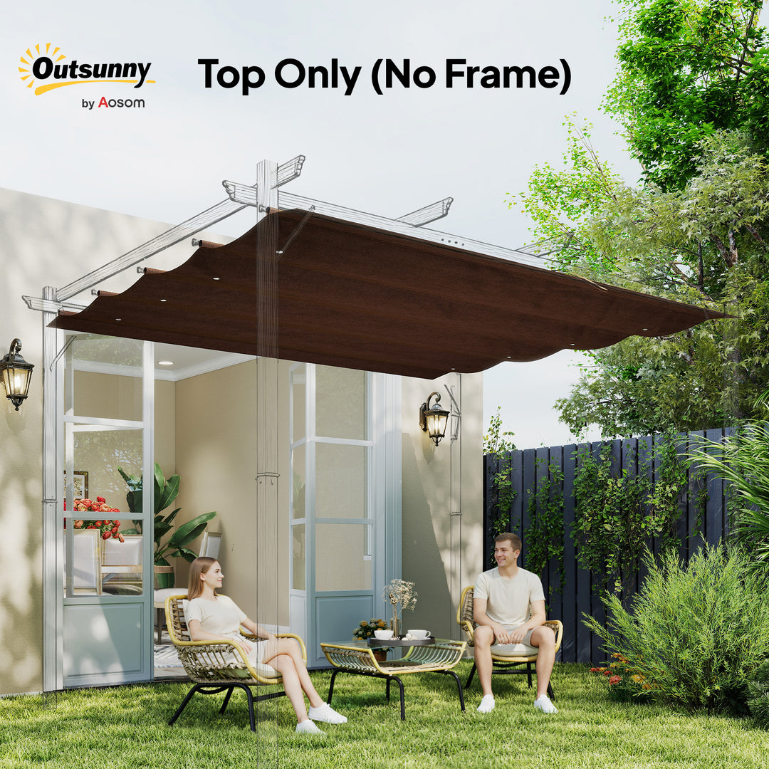 Outsunny 8' x 9.4' Retractable Pergola Canopy Replacement, Fit 7' x 10' Frame, UV30+ Pergola Cover Top Only, Cream