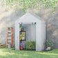 Outsunny 55" x 28" x 75" Walk-in Greenhouse Portable Garden Plant Flower Seed Warm House with 4 Shelves Outdoor Plant Growth Hot House PE Cover Green
