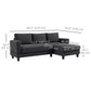 HOMCOM L Shaped Couch, L Shape Sofa with Chaise Lounge and Spring Cushion for Living Room, Bedroom, Grey
