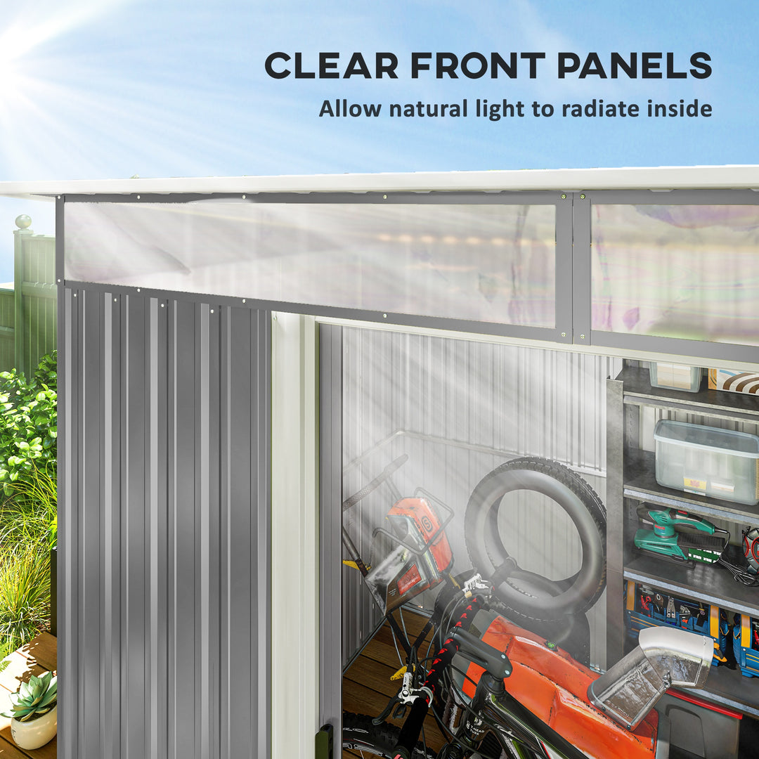 Outsunny 6' x 8.5' Outdoor Metal Garden Shed Utility Tool Storage Steel Backyard House, Dark Green