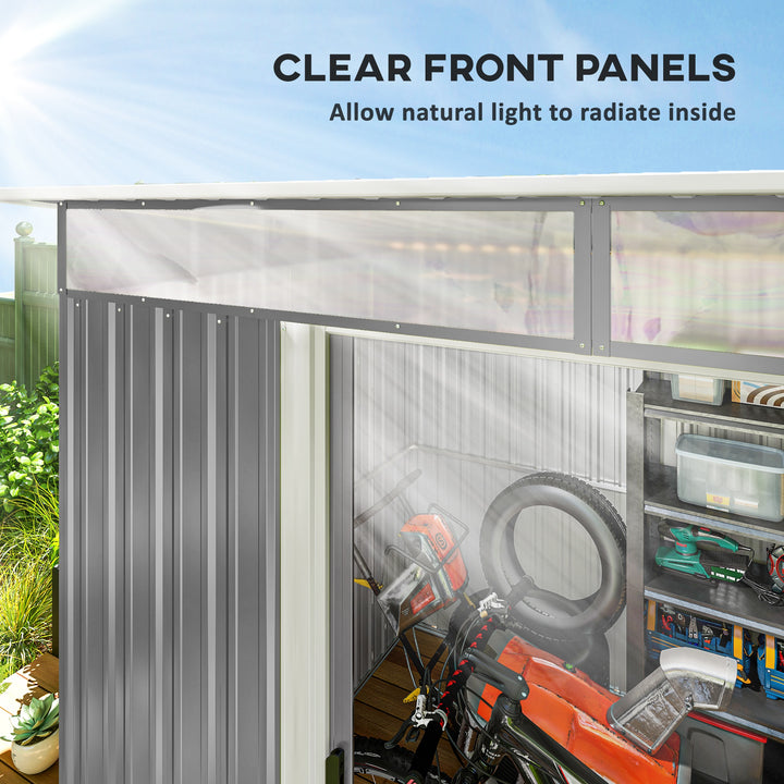 Outsunny 6' x 8.5' Outdoor Metal Garden Shed Utility Tool Storage Steel Backyard House, Dark Green