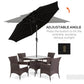 Outsunny 9FT 3 Tiers Patio Umbrella Outdoor Market Umbrella with Crank, Push Button Tilt for Deck, Backyard and Lawn, Sky Blue