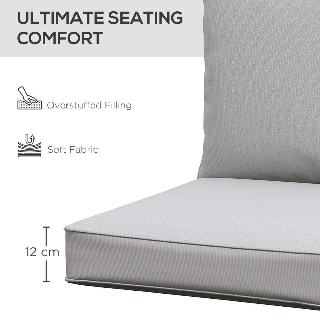 Outsunny Patio Chair Cushions, Thick Deep Seat Outdoor Seat Cushion with Back Cushion, Light Green