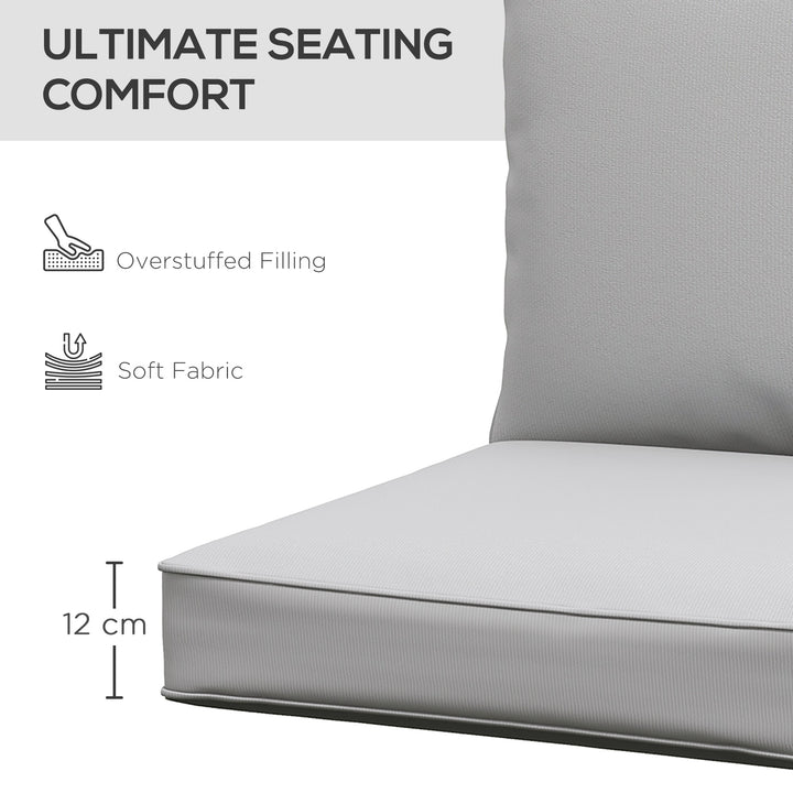 Outsunny Patio Chair Cushions, Thick Deep Seat Outdoor Seat Cushion with Back Cushion, Light Green