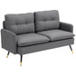 HOMCOM 55" Loveseat Sofa for Bedroom, Modern Love Seats Furniture with Button Tufting, Upholstered Small Couch for Living Room, Small Space, Grey