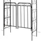 Outsunny 7.2FT Metal Garden Arbor Arch with Double Doors, 2 Side Planter Baskets, Climbing Vine Frame, Black