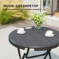 Outsunny Foldable Round Patio Table for 4, Outdoor Dining Table with HDPE Tabletop and Steel Frame, Dark Grey