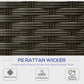 Outsunny 6 Pieces Outdoor Rattan Patio Furniture Set with Corner Sofa, Wood-Plastic Coffee Table, Navy Blue