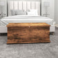 HOMCOM 39.5" Storage Chest with 2 Safety Hinges, Storage Box Organizer with Flip-Top Lid, Entryway Storage Bench, Rustic Brown