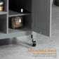 HOMCOM Kitchen Island, Compact Kitchen Cart on Wheels with Open Shelf & Storage Drawer for Dining Room, Kitchen, Black