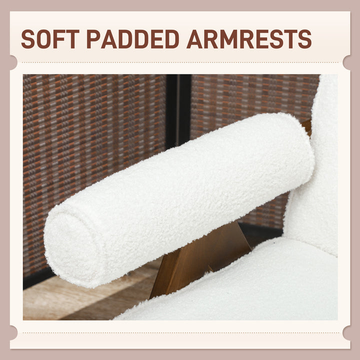 HOMCOM Corduroy Accent Chair Armchair with Wide Seat and Soft Padded Armrests for Reading, Bedroom, Dark Grey