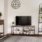 HOMCOM Industrial TV stand for TVs up to 55", TV Cabinet with Storage Shelves Metal Frame, Media Console for Living Room, Rustic Brown