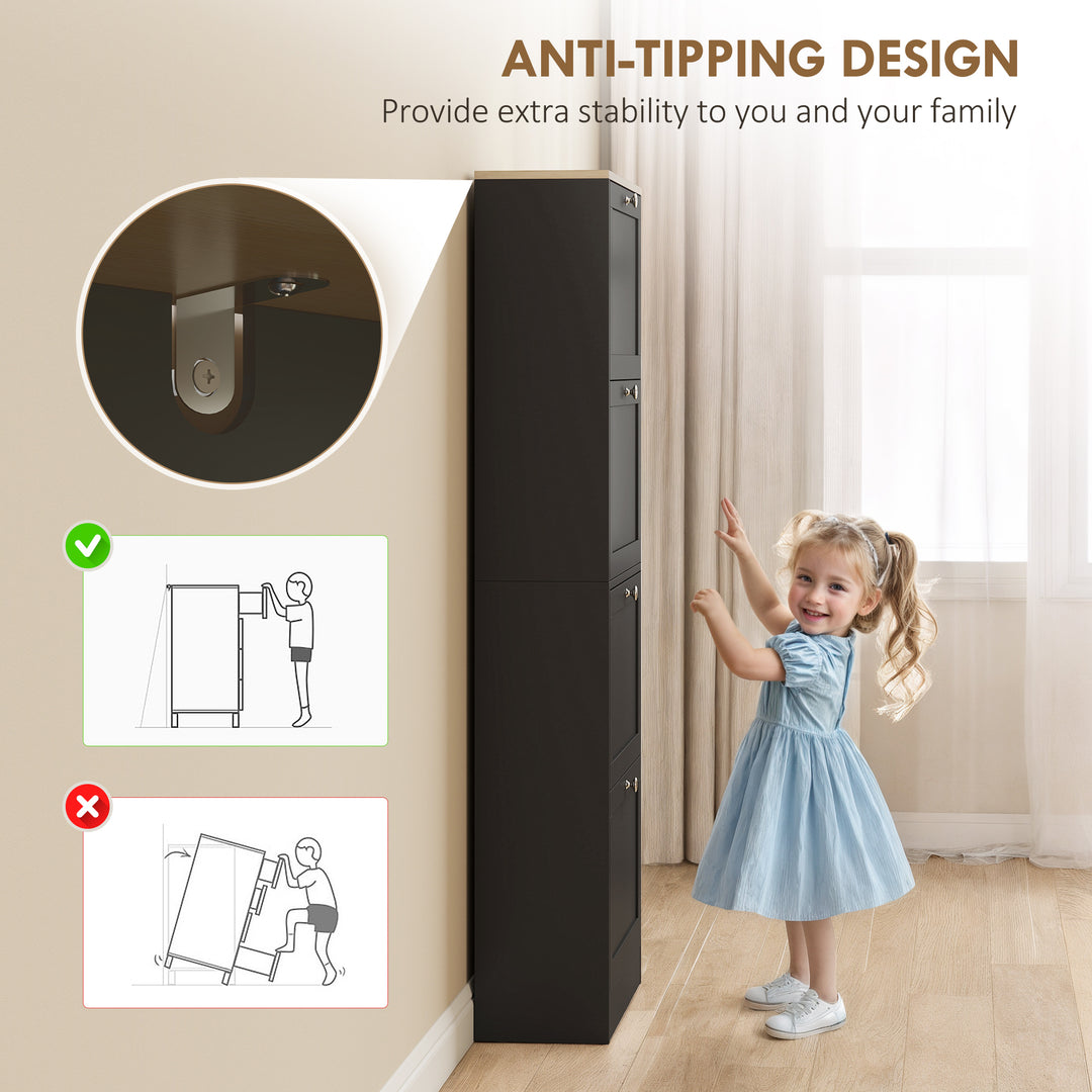 HOMCOM Modern Shoe Storage Cabinet with 4 Flip Drawers and Adjustable Shelves, Shoe Cabinet for 18-24 Pairs of Shoes, White