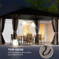 Outsunny 10' x 12' Deluxe Hardtop Gazebo Aluminum Frame Patio Gazebo Garden Sun Shelter Outdoor Pavilion, Coffee