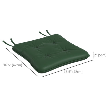 Outsunny 6-Piece Seat Cushion Replacement, Outdoor Patio Chair Cushions Set with Ties, Button Tufted, Dark Green