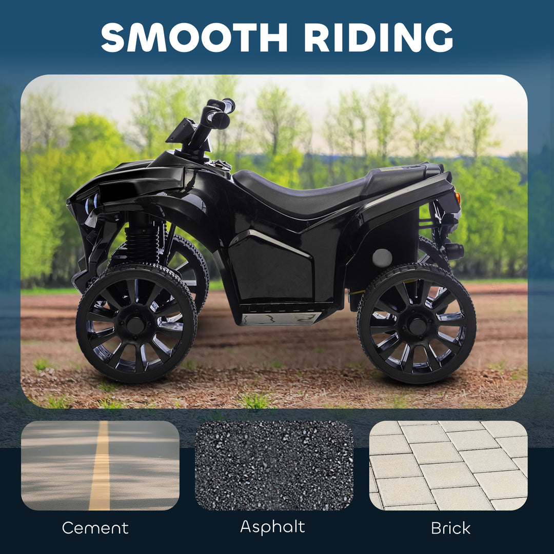 Qaba 6V Kids ATV, 4 Wheeler Electric Ride on Car with Music and LED Headlights, for Ages 3-8 Years Boys and Girls, Pink