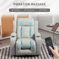 HOMCOM Swivel Massage Recliner Chair Rocker, Overstuffed Manual Reclining Sofa, PU Leather Rocking Chair with Side Pockets, Cup Holders, for Living Room, Nursery, Brown