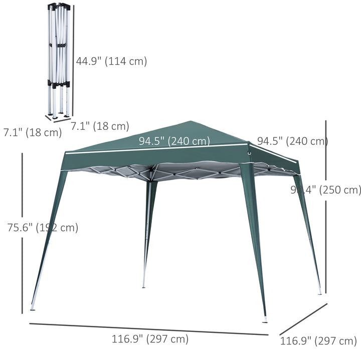 Outsunny 8' x 8' Pop Up Canopy, Outdoor Foldable Tent, Portable Canopy Tent with Carrying Bag for Camping, Party, Picnic, White