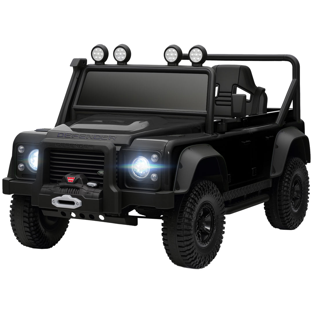 Qaba Land Rover Licensed Kids Ride on Truck with Remote Control, Spring Suspension, LED Lights, 3 Speed, Dark Green