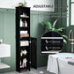 HOMCOM Tall Bathroom Storage Cabinet, Freestanding Linen Tower with 3-Tier Open Adjustable Shelf, White
