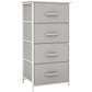 HOMCOM Linen Drawer Cabinet Organizer Storage Dresser Tower with 4 Removable Drawer Metal Frame Adjustable Feet for Living Room, Kitchen, Bathroom, Black