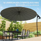 Outsunny 9FT Cantilever Umbrella with 16 Fibreglass Ribs, Offset Hanging Umbrella, Patio Umbrella with Crank and Cross Base, Grey