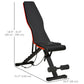 Soozier Adjustable Workout Bench, Foldable Weight Bench with Leg Extension and Preacher Pad, 264LBS Weight Capacity, for Home Gym, Black and Red