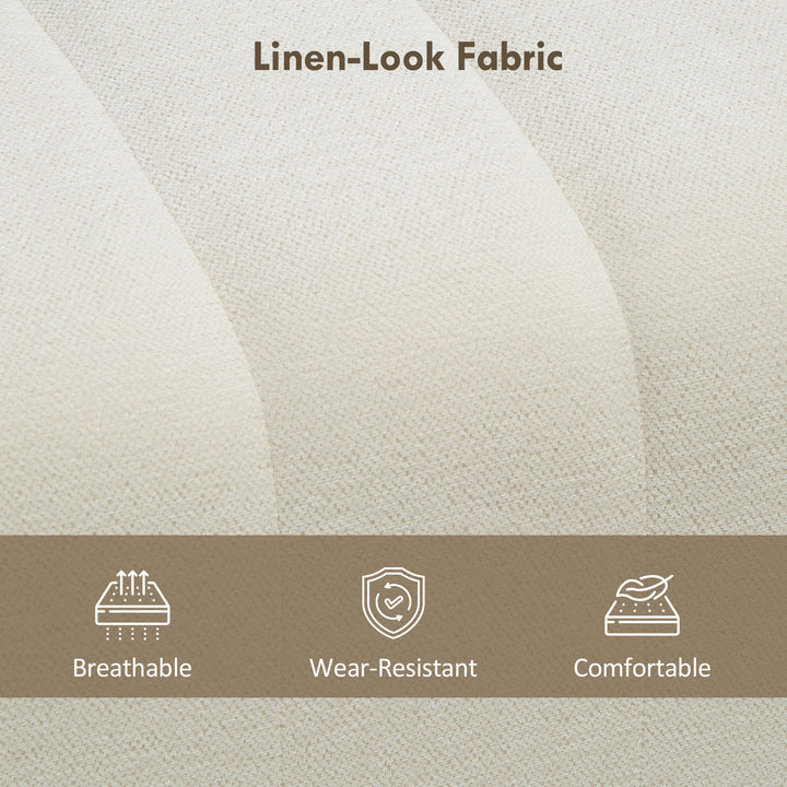 HOMCOM 43" Upholstered Bedroom Bench Modern End of Bed Bench Load up to 485 lbs for Bedroom Hallway Living Room Cream White