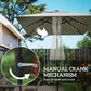 Outsunny 6' x 10' Patio Umbrella with 22 LED Solar Lights and Tilt, Rectangular Outdoor Table Umbrella with Crank, Beige