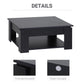 HOMCOM Modern Coffee Table with Storage Shelf, Square  Cocktail Table, Center Table for Living Room, Grey