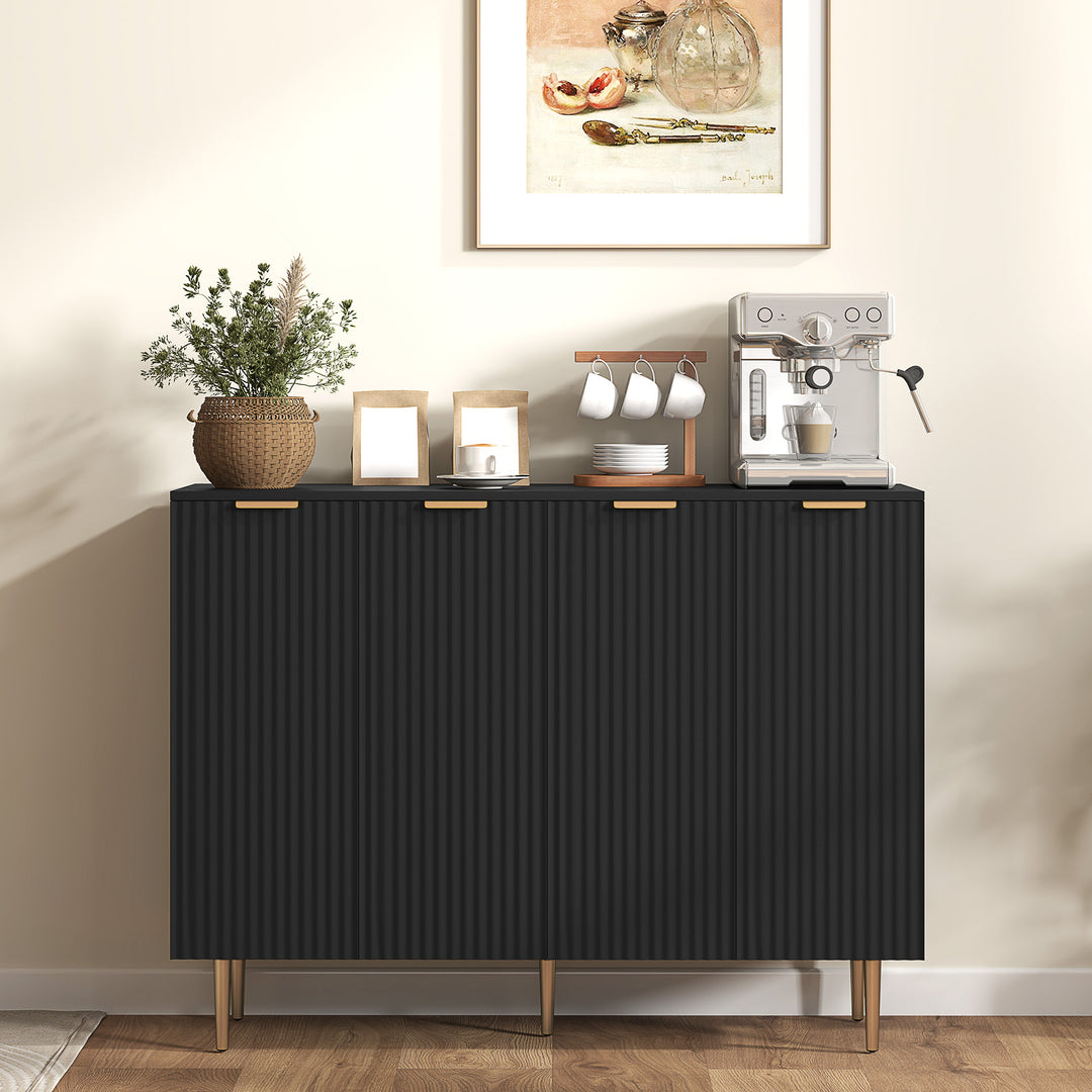 HOMCOM Modern Kitchen Storage Cabinet, Sideboard Buffet Cabinet with Adjustable Shelves for Kitchen Hallway, White