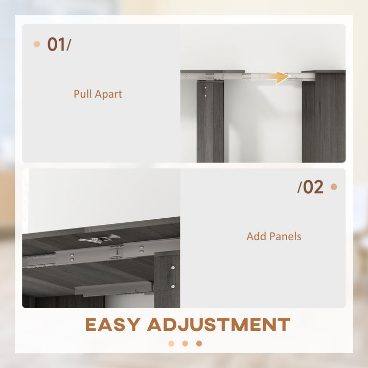 HOMCOM Extendable Dining Table, Expandable Kitchen Table for Small Spaces, Seats up to 6 People, Dark Brown