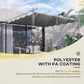Outsunny Retractable Replacement Pergola Canopy for 10' x 10' Pergola, Pergola Cover Replacement, Cream White