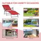Outsunny Outdoor Folding Chaise Lounge Chair Steel Portable Recliner with 7 Adjustable Backrest Positions, Red