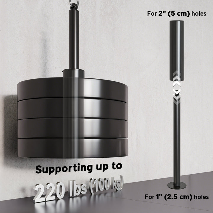 Soozier Weight Cable Pulley System for Home Gym with Universal Loading Pin for LAT Pull Down, Biceps Curl Workout