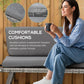 Outsunny Convertible Wicker Loveseat Grey Patio Chaise Lounge