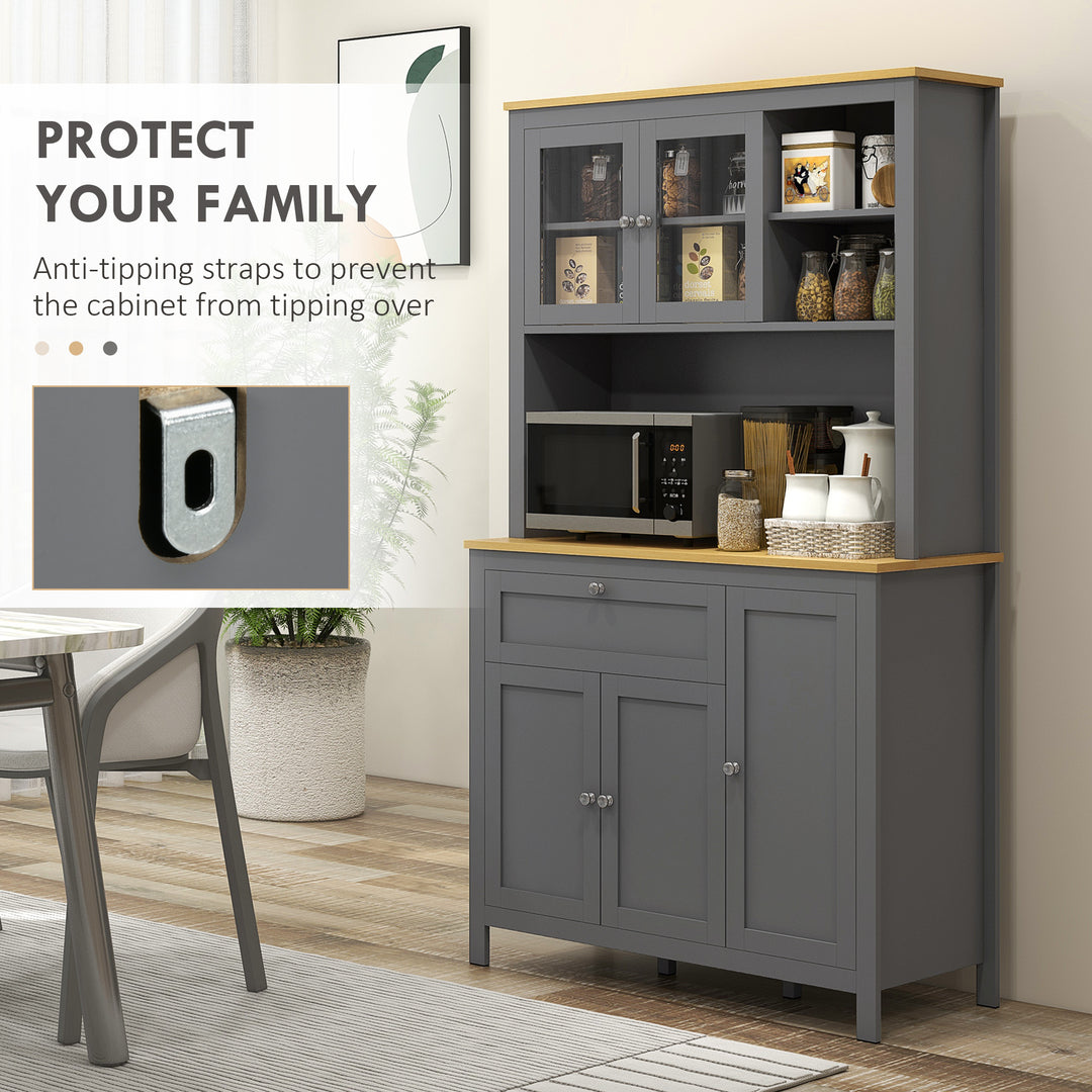 HOMCOM 71" 5-Door Kitchen Pantry Cabinet, Freestanding Storage Cabinet Cupboard with Adjustable Shelves, White