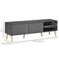 HOMCOM TV Stand for TVs up to 55", TV Cabinet with Shelves and Cable Holes, Entertainment Unit for Living Room, Dark Grey