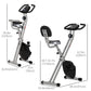 Soozier Foldable Indoor Stationary Bike with 8 Levels of Magnetic Resistance, Exercise Bike for Cardio Workout, Red