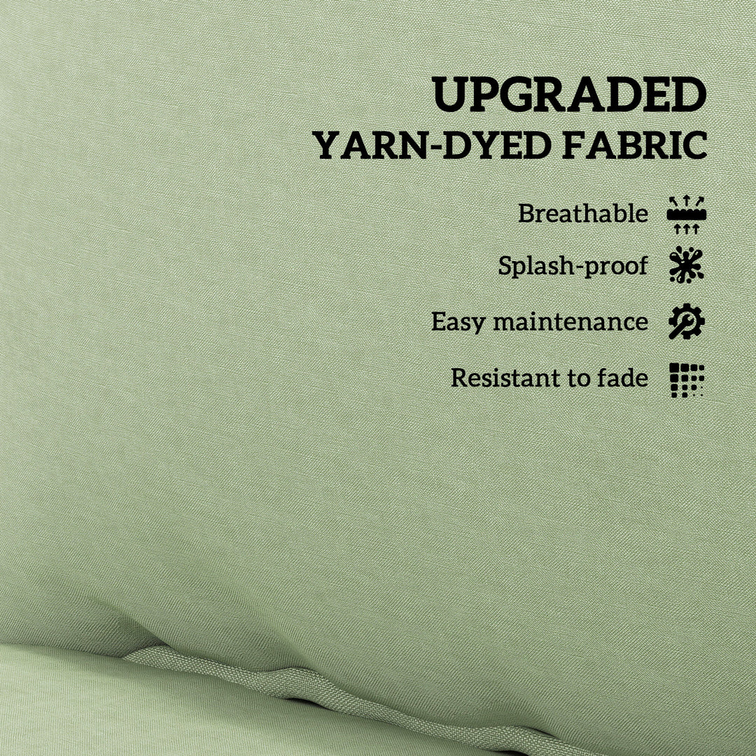 Outsunny 4-Piece Seat Cushion Pillows Replacement, Patio Chair Cushions Set with Back for Indoor Outdoor, Turquoise