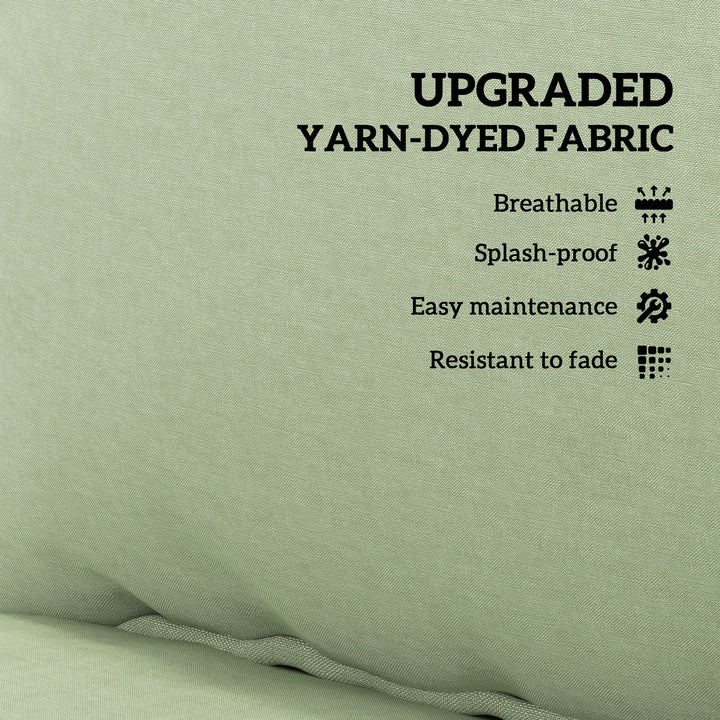 Outsunny 4-Piece Seat Cushion Pillows Replacement, Patio Chair Cushions Set with Back for Indoor Outdoor, Turquoise