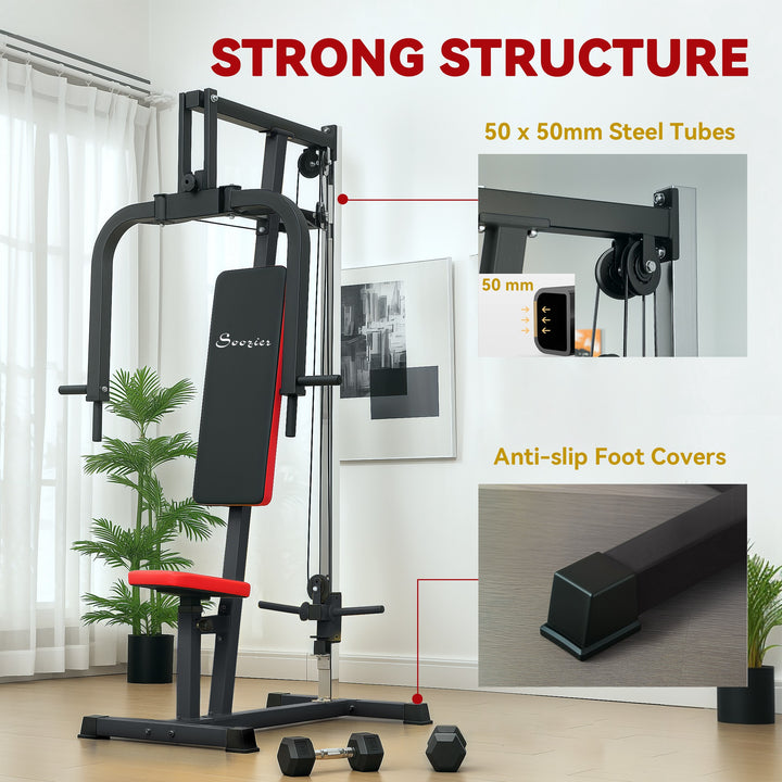 Soozier Chest Fly and Chest Press Machine for Back, Pectoral, Rear Deltoid and Shoulder Training, Black