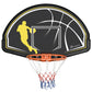 Soozier Wall Mounted Basketball Hoop with 43'' x 30'' Shatter Proof Backboard, for Indoor and Outdoor, Black