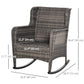 Outsunny Outdoor Wicker Rocking Chair, PE Rattan Porch Rocker with Cushions, Grey