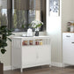 HOMCOM Wooden Console Table with Open Shelf and 2 layers Cabinet  Kitchen Furniture